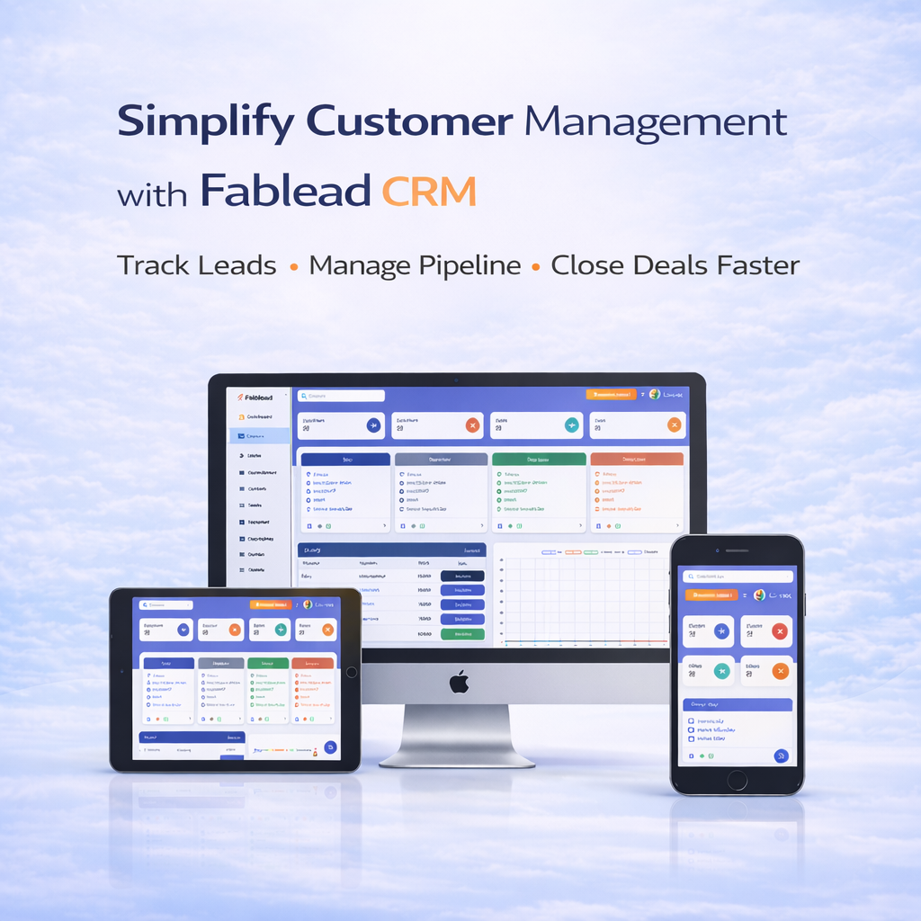 Fablead Technolabs CRM dashboard for lead and sales management