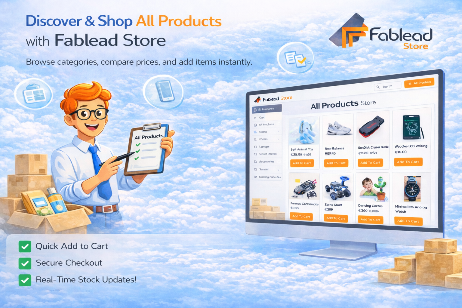Fablead Technolabs ecommerce all products listing page
