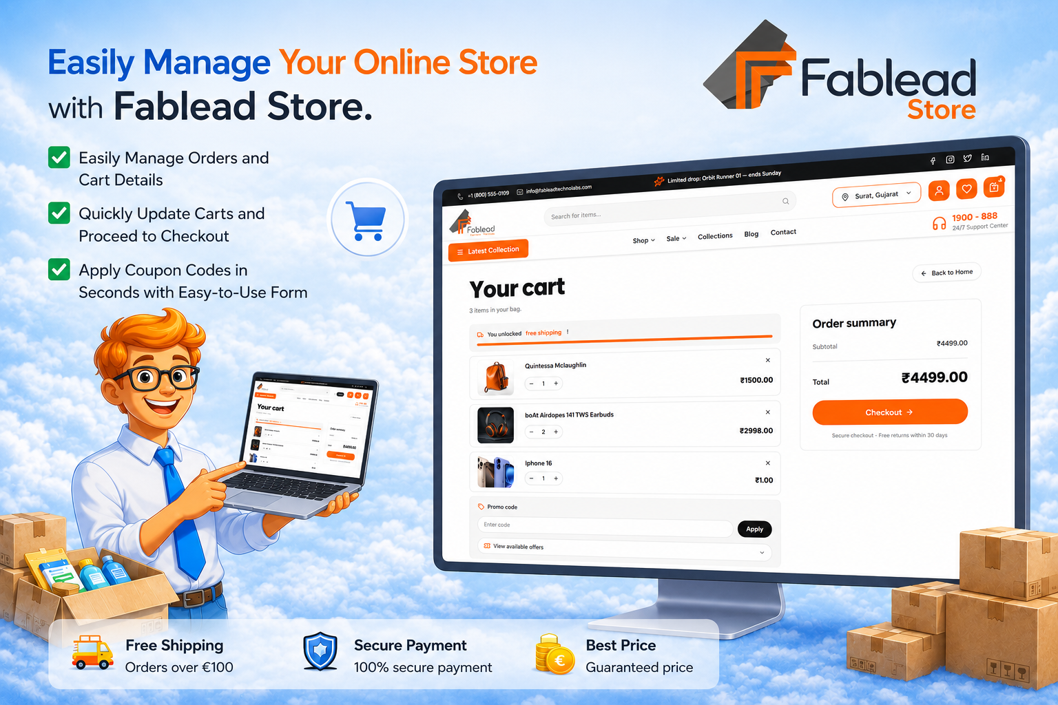 Fablead Technolabs ecommerce shopping cart page