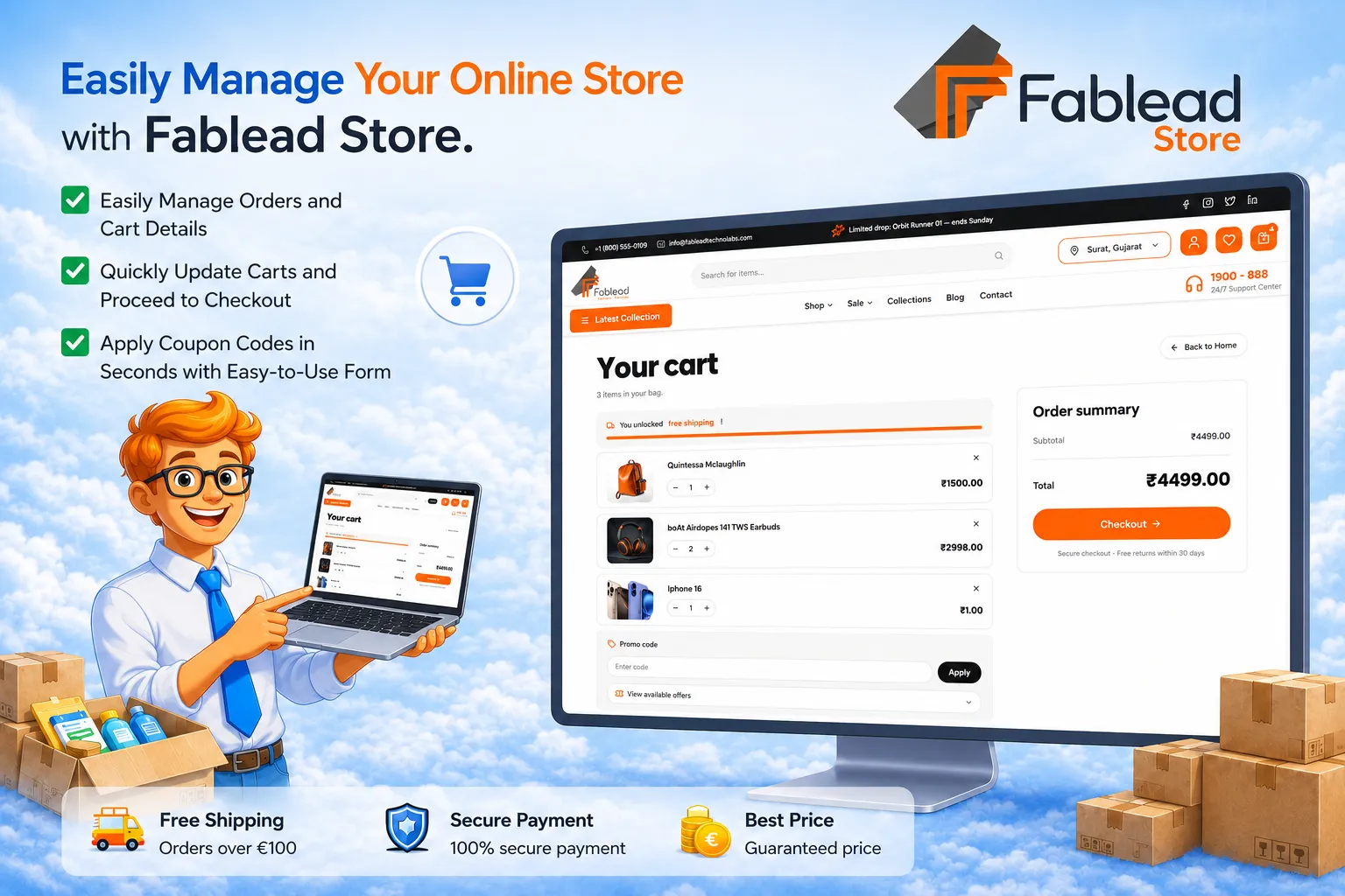 Fablead Technolabs ecommerce shopping cart page