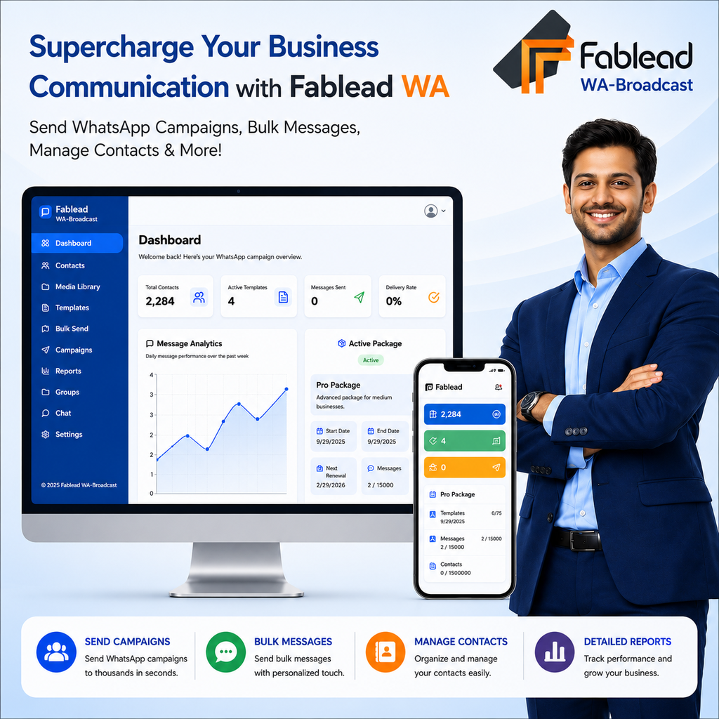 Fablead Technolabs WhatsApp marketing platform overview