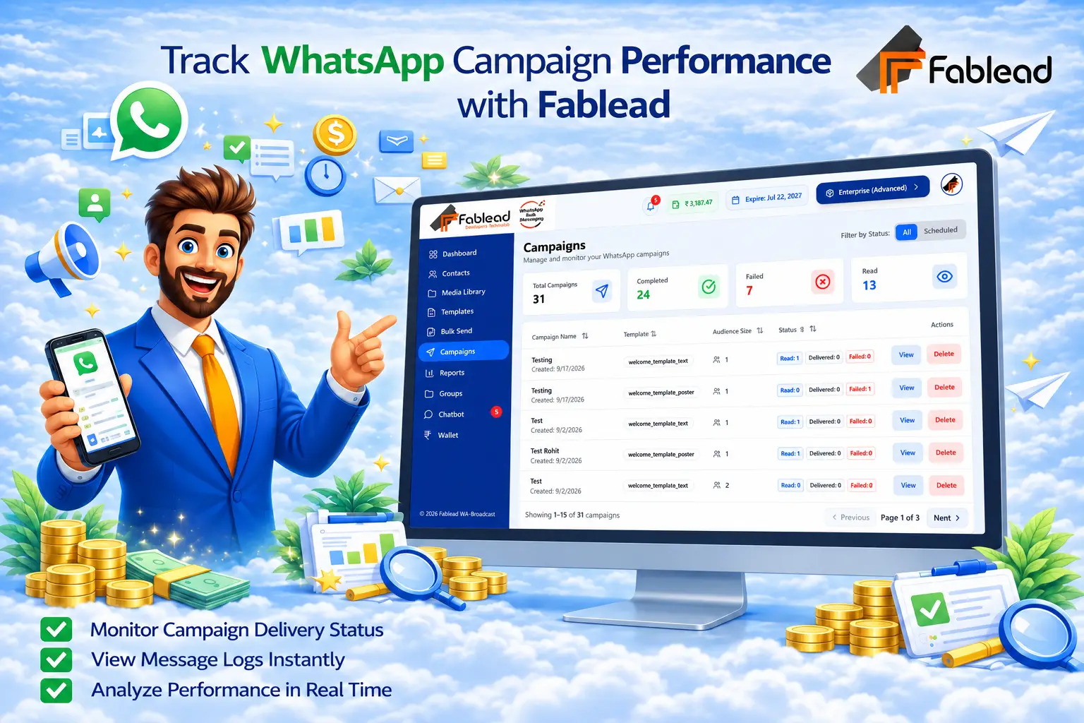 Fablead Technolabs WhatsApp bulk messaging feature